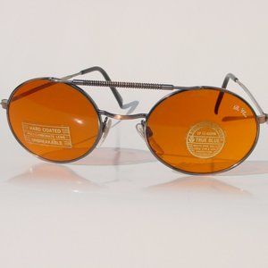 NWT TruVintage Oval Antique double bridge w/"De'Vons" logo trueblue blocker lens